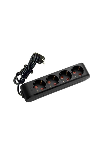 VİKO Multi-let Siyah 4'lü Topraklı Çocuk Korumalı Grup Priz-5 Metre