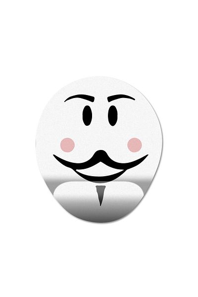 Pixxa Roblox - موديل لوحة ماوس Fawkes Face مع دعم للمعصم - بيضاوي واحد
