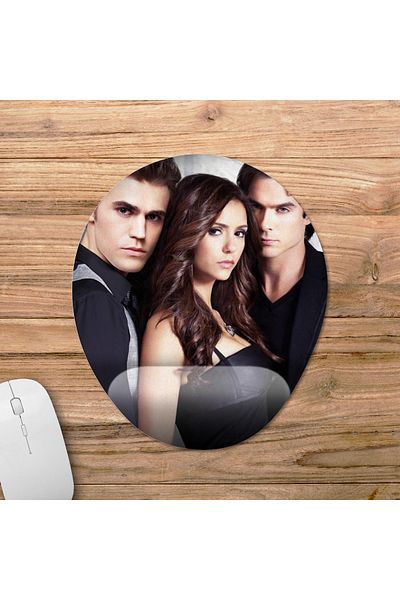 Pixxa موديل لوحة ماوس مع مسند للمعصم من Vampire Diaries - 3 بيضاوي