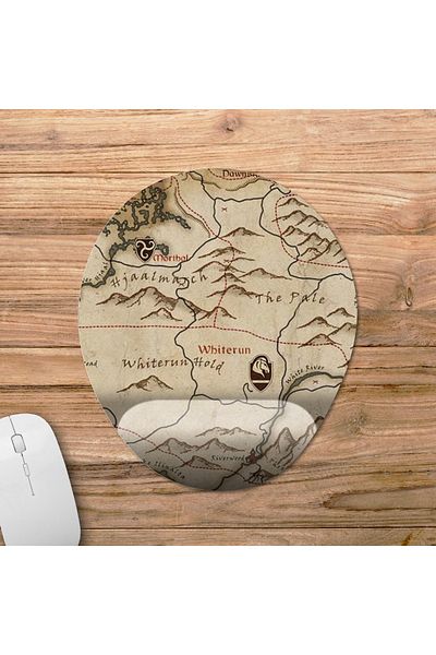Pixxa Skyrim Map - The Elder Scrolls V: Skyrim Wrist Support Mousepad Model - 1 Oval