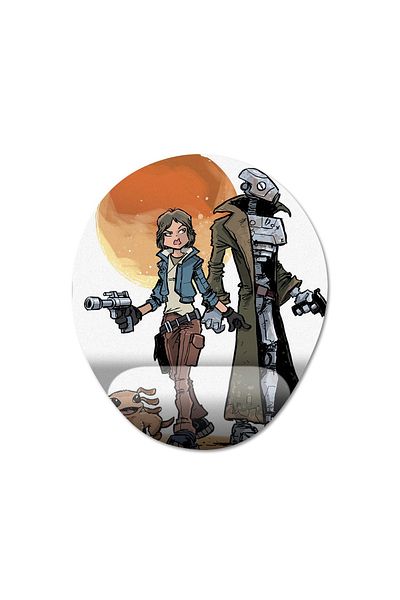 Pixxa موديل لوحة ماوس مدعومة للمعصم من Star Wars Outlaws - 3 بيضاوي