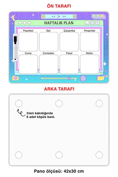 Copyrite Glow Weekly Planner Writable and Erasable (42x30) Lesson, Work, Routine Planning Wall Board