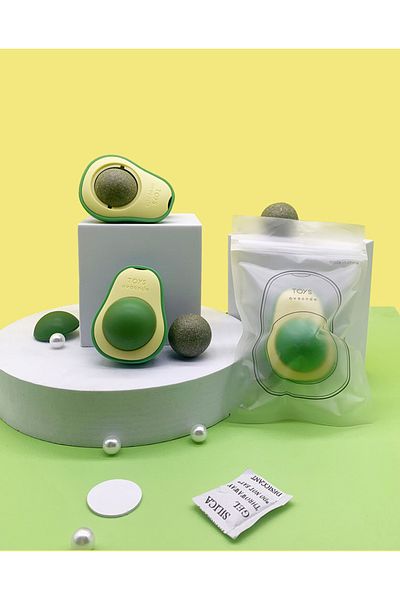 ENASHOP Catnipli Edible Cat Mint Herb Avocado-Shaped Play Ball Toy