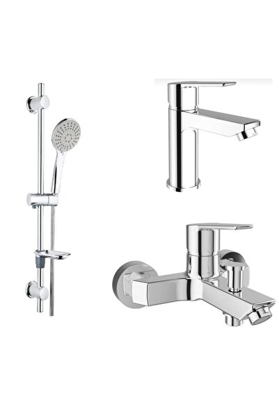KALE MARE BATHROOM + SINK BATTERY AND THEMA 51035 SLIDING HAND SHOWER