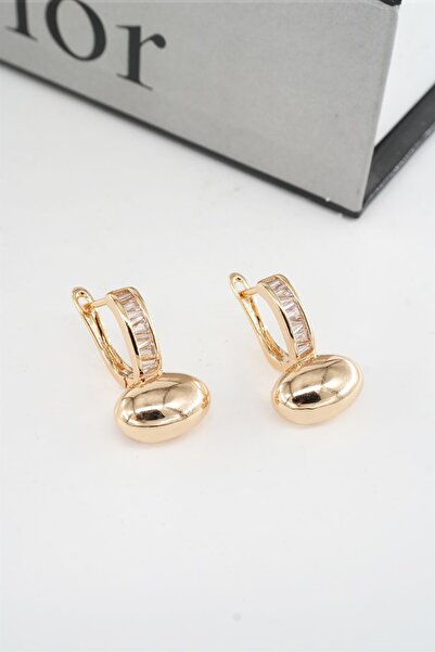 By Zeyna Aksesuar Women's Vip Series Baguette Zircon Stone Ellipse Model 2-Pi...