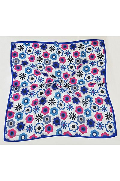 Modakaşmir Daisy Patterned Soft Cotton Scarf Saks