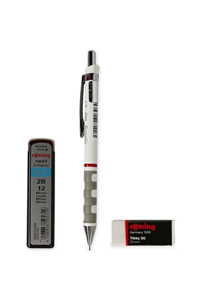 Rotring Tikky School Set 0.7 Mm White Versatil Pen + Eraser + Nib