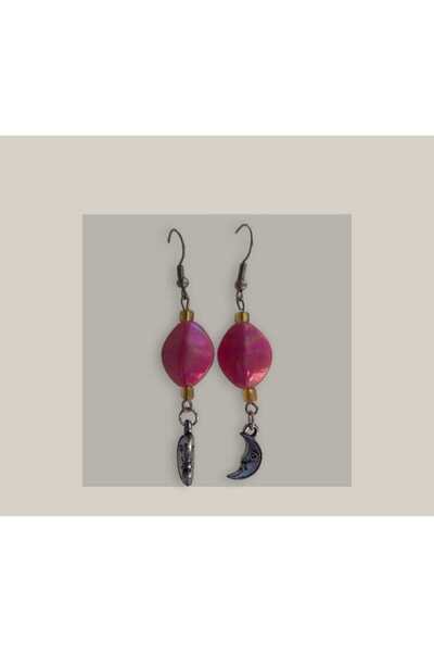 Crystal Atelier Pembe Ayın Sırrı Küpe