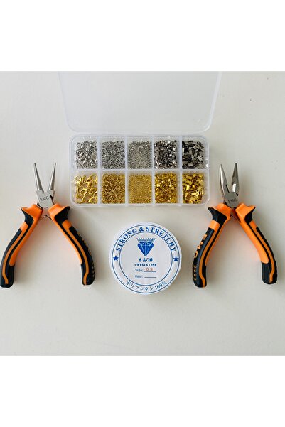 yağmur gökçe KUTULU SET 9 - 530 ADET TAKI YAPIM VE TAMİR SETİ - ALTIN VE GÜMÜ...