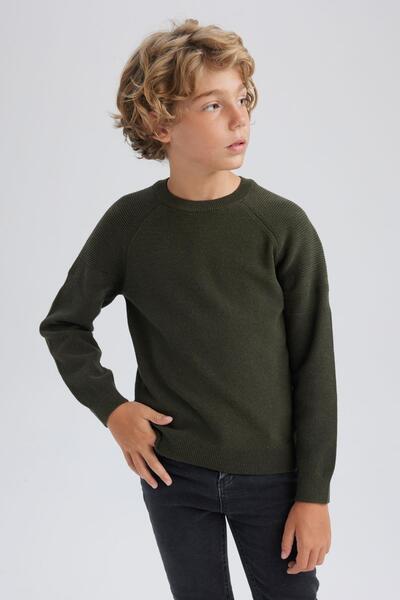DeFacto Boy's Crew Neck Cotton Knitwear Sweater A3298A823Au