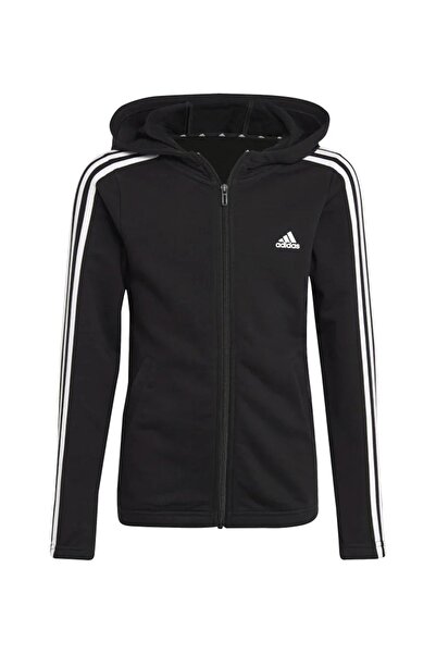 adidas بلوزة رياضية نسائية سوداء سادة بياقة وسحاب، رقم الموديل IC3634، مقاس 3...