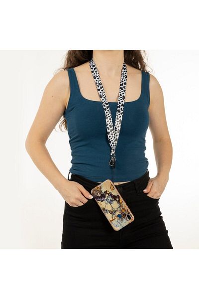 AlpCollection Black Cow Neck Lanyard Phone Strap Name Badge