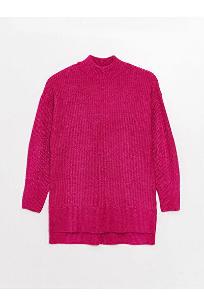 LC Waikiki LCW Modest Yarım Balıkçı Yaka Düz Uzun Kollu Kadın Triko Tunik