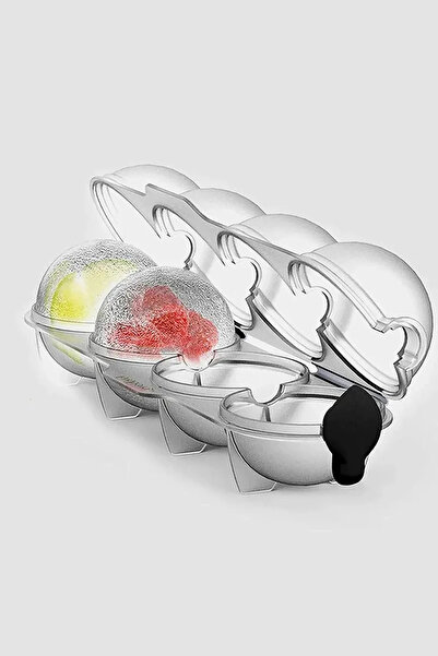 Orvila Yuvarlak Buz Küresi Kalıbı 4'lü | Damla Kapaklı Sızdırmaz Buz Topu Kalıbı