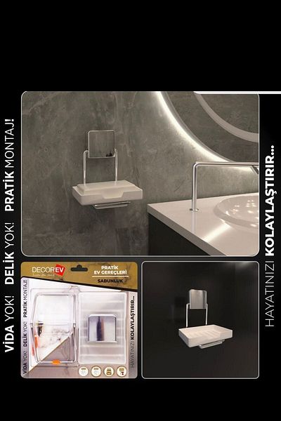ASYA BAZAAR Strong Adhesive Chrome Soap Dish