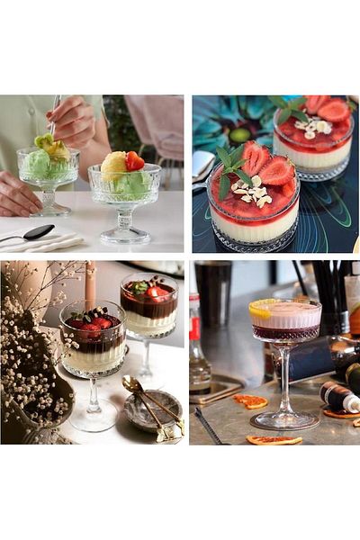 kitchenboost elysia stemmed glass - ice cream holder - paşabahçe bowl snack bowl presentation set 16 pieces