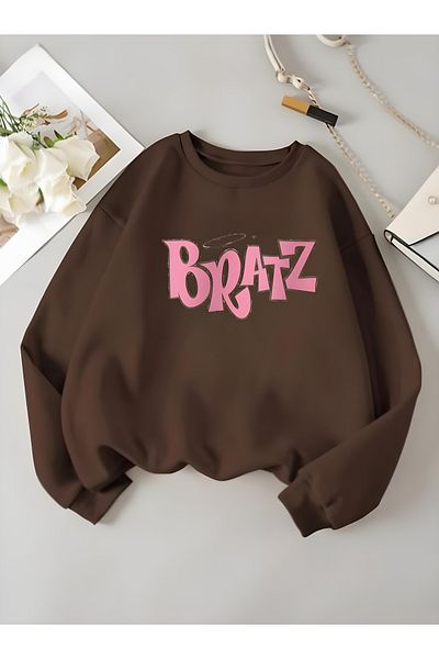 Serays moda Момичешки суичър с щампа BRATZ