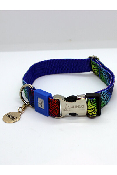 CARAMELOS İSİMLİ- KÜNYELİ AYARLANABİLİR KÖPEK BOYUN TASMASI 2,5 CM