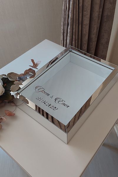 Verda Çerçeve 25x35 Cm Adancime Argintiu Trandafir Design Rama fara LED! Cadru de memorie Rose Box! Nume și data cadou
