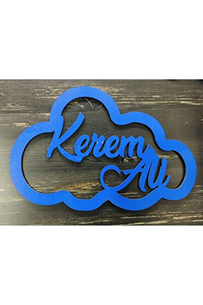 estölye Kapı Süsü Isimli Bulut Kasnak,makrome Bulut,makrome Isimlik 30x20cm