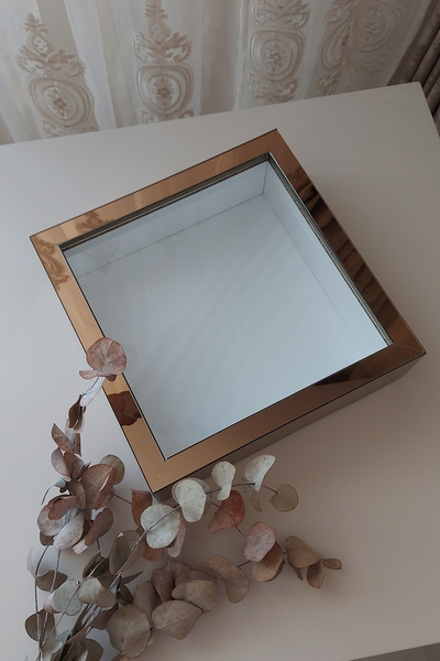 Verda Çerçeve 25x25 Cm Bronze Deep Memory Frame-6 Cm Depth Memory Frame Rose Box!Hkm Commerce