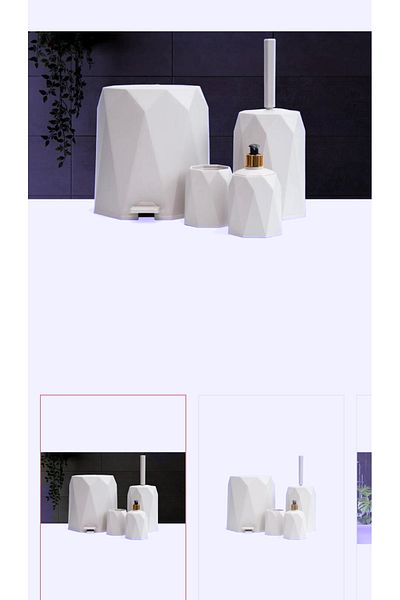 LeesHome Λευκό σετ μπάνιου 4 τεμαχίων Πλαστικός κάδος απορριμμάτων 5 Lt Σετ νιπτήρα βούρτσας τουαλέτας 4 τεμαχίων