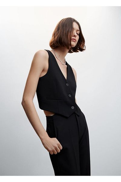 MANGO Woman Buttoned Suit Vest