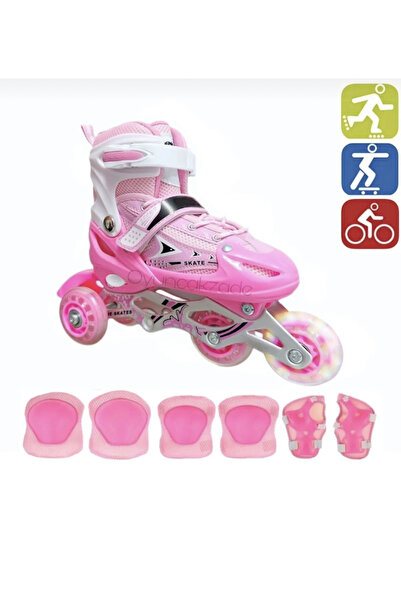 OyuncakZade Skates Adjustable 2 1 1 Lighted Metal Body With Practice Skating ...