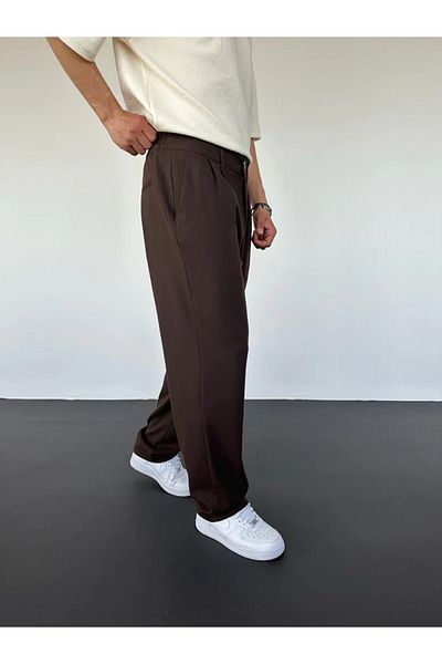 VegaWear Baggy Pleated Fabric Trousers with Belt
