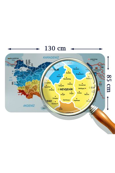 AYstok Educational - Tutorial World and Turkey Map Children's Room Wall Sticker-85x130-3891