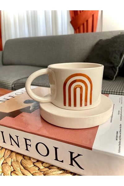 terraco ceramic Rainbow Handmade Ceramic Coffee Mug Bohemian