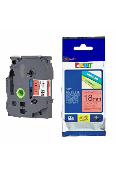 PUUN Brother P-Touch TZE-441 18mm X 8m Negru pe roșu Bandă de etichete de laminare compatibilă