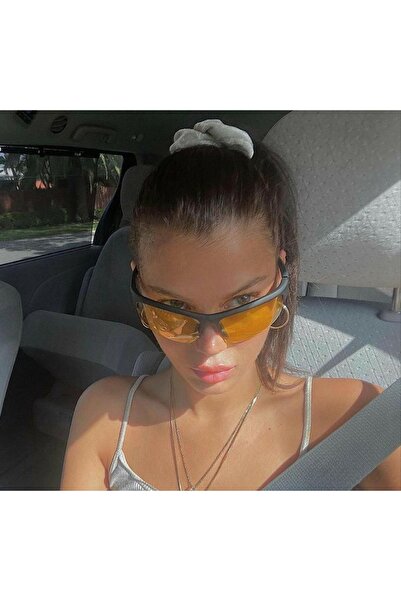 Goldmine Yarım Çerçeve Y2k Güneş Gözlüğü Uv400