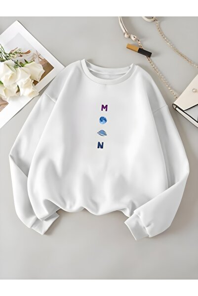 Serays moda MOON baskılı kız/erkek çocuk sweatshirt