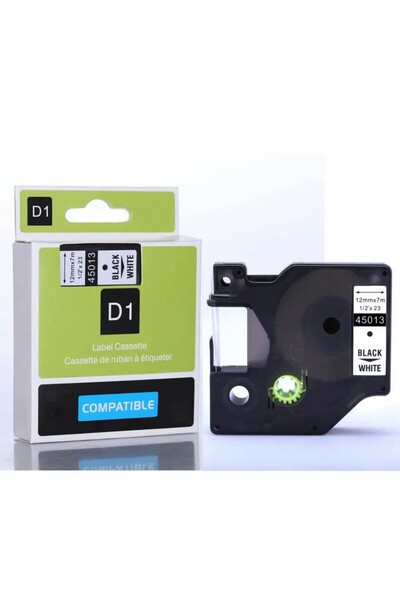 PUUN Dymo D1 45013 S0720530 12 mm X 7 . Casetă cu etichetă cu text negru pe etichetă albă