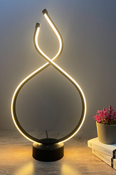 Genel Markalar Şık Siyah Spiral Günışığı LED Masa Lambası, modern ve dekorati...