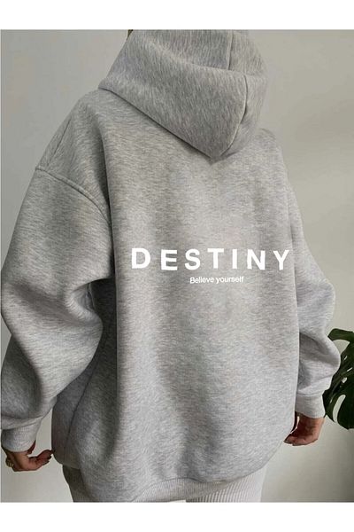 Papatya Γκρι Destiny Design Φούτερ με στάμπα μεγάλου μεγέθους