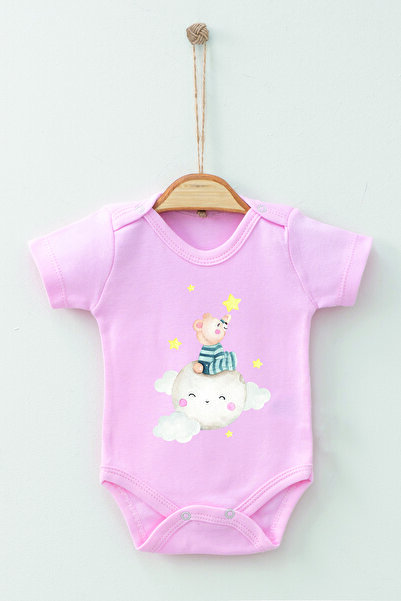 ADABEBEK 100% Cotton Organic Pajama Bear Short Sleeve Bodysuit Baby Bodysuit