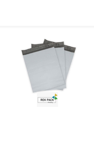 REK PACK AMBALAJ Gri Cepsiz 30x37+5 Kargo Poşeti 100 Adet