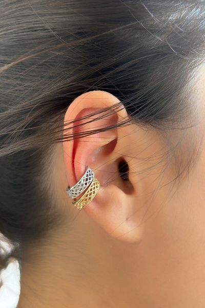 axexuar 316L STEEL GLOSS SILVER GREY YELLOW COLORED STRAWBERRY EARRING COMPRESSION STIMMING LIP TASTE