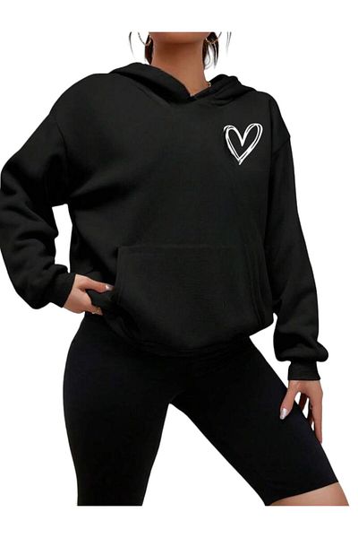 BENROMA Oversize Heart Printed Sweat