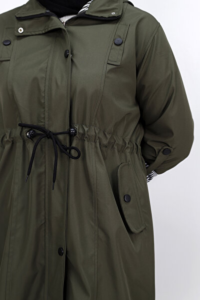 Genel Markalar Büyük Beden Orta Boy Bondit Kumaş Trençkot