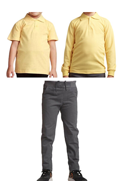 BLUEMOOR Унісекс діти ребро талія білизна шкільні штани поло комір комір з ко...