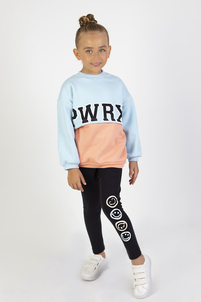 Harika KIDS Kız Çocuk Üç İplik Kumaş Kalınlık Baskılı Örme Basic Alt Üst Takımı 6-9 yai