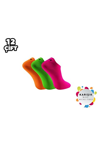 Milano 19 Lycra Highlighter Micro Booties Socks 12 Pcs