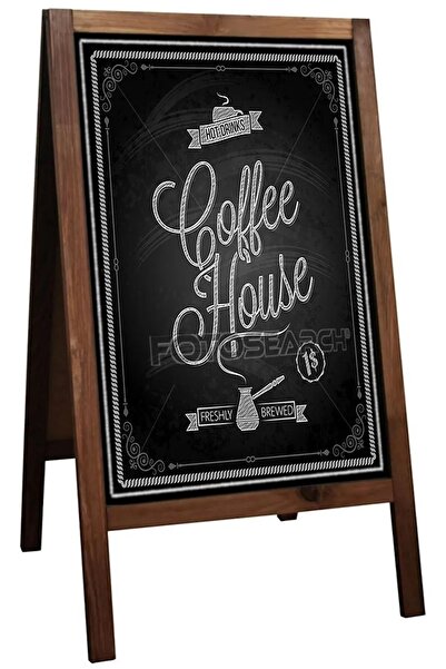 de mavera Menü Tahtası, Ayaklı Yazı Tahta, Çift Taraflı Kara Tahta Ahşap Büyük Boy 55x105