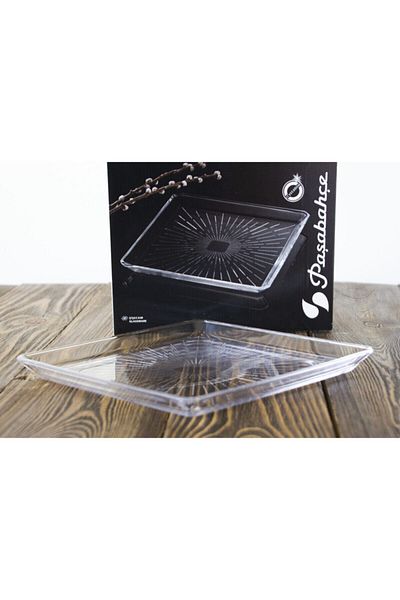 Paşabahçe Serving Plate 68683 Madlen Crystal Glass 24x24