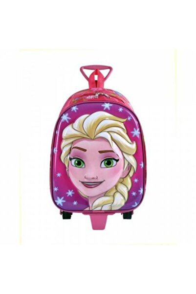 Mikasso Taška do školky s reliéfní figurkou Elsy a kolečky - s kolečky - růžo...