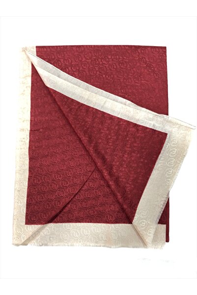 DELUX POLO شال نسائي باللونين العنابي والأبيض