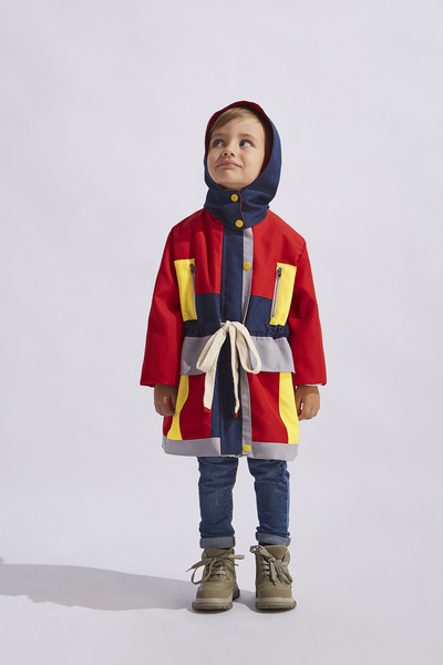 hoQuspoQus Erkek Çocuk Renkli Trençkot